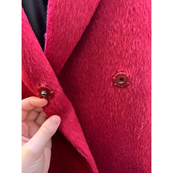 Katherine Kelly Womens Red Belted Wool/Alpaca Coat Size 12 - Picture 11 of 14